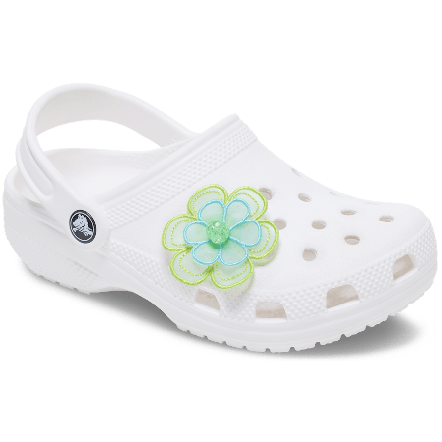 Crocs Outlet | Green Mesh Flower Jibbitz™ charms