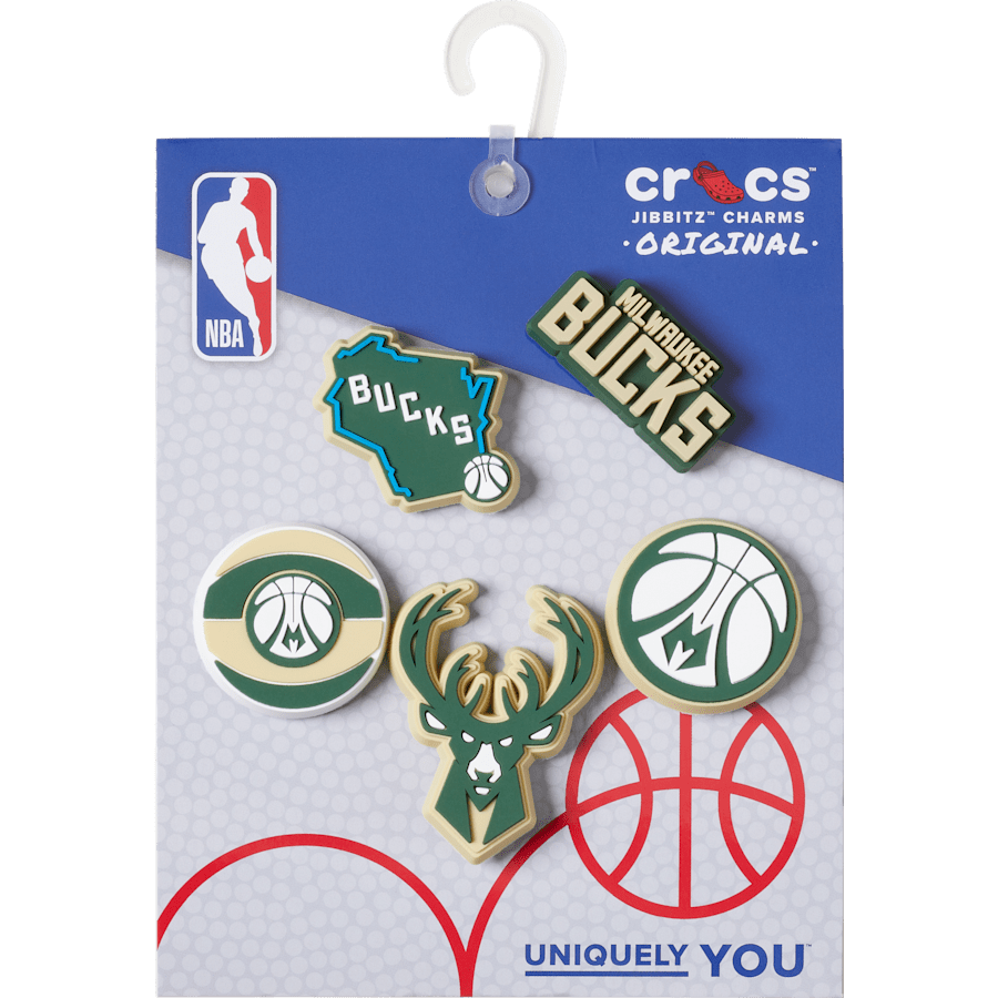 Crocs Online | NBA Milwaukee Bucks 5 Pack Jibbitz™ charms