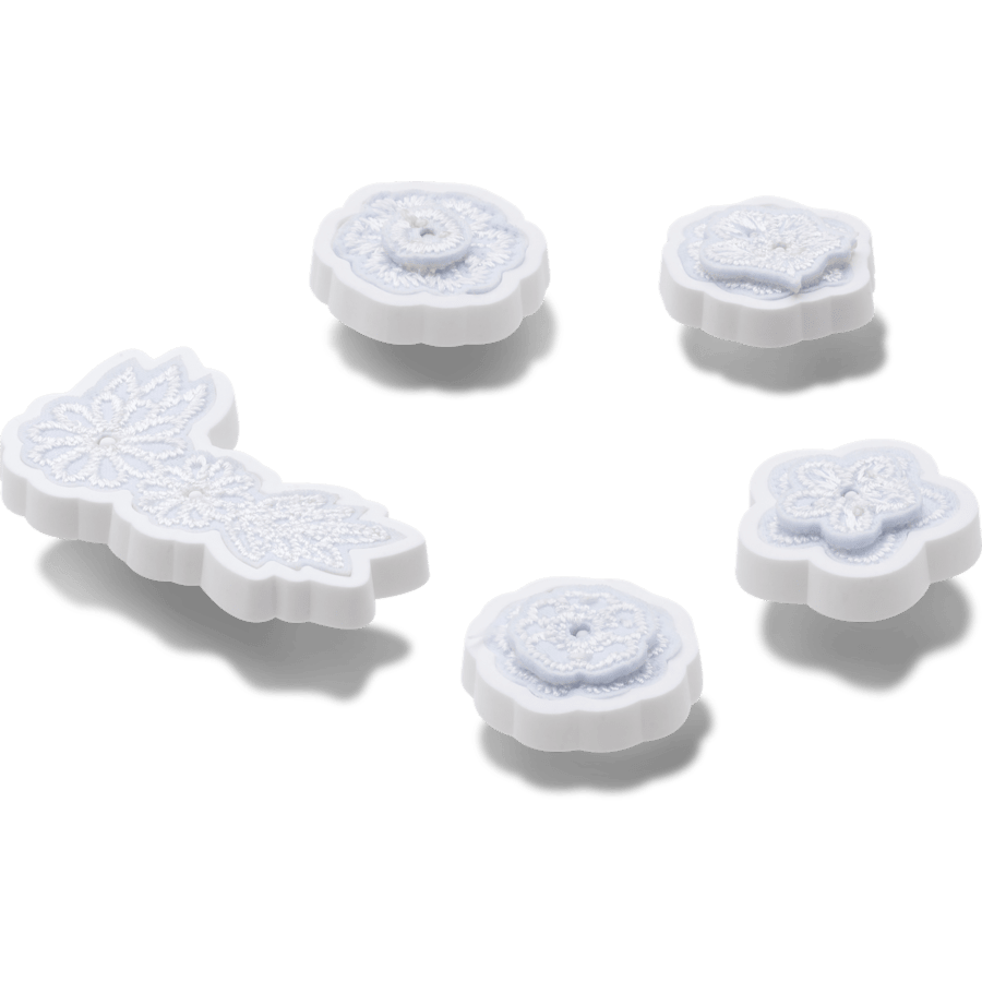 Crocs On sale | White Elegant Floral 5 Pack Jibbitz™ charms
