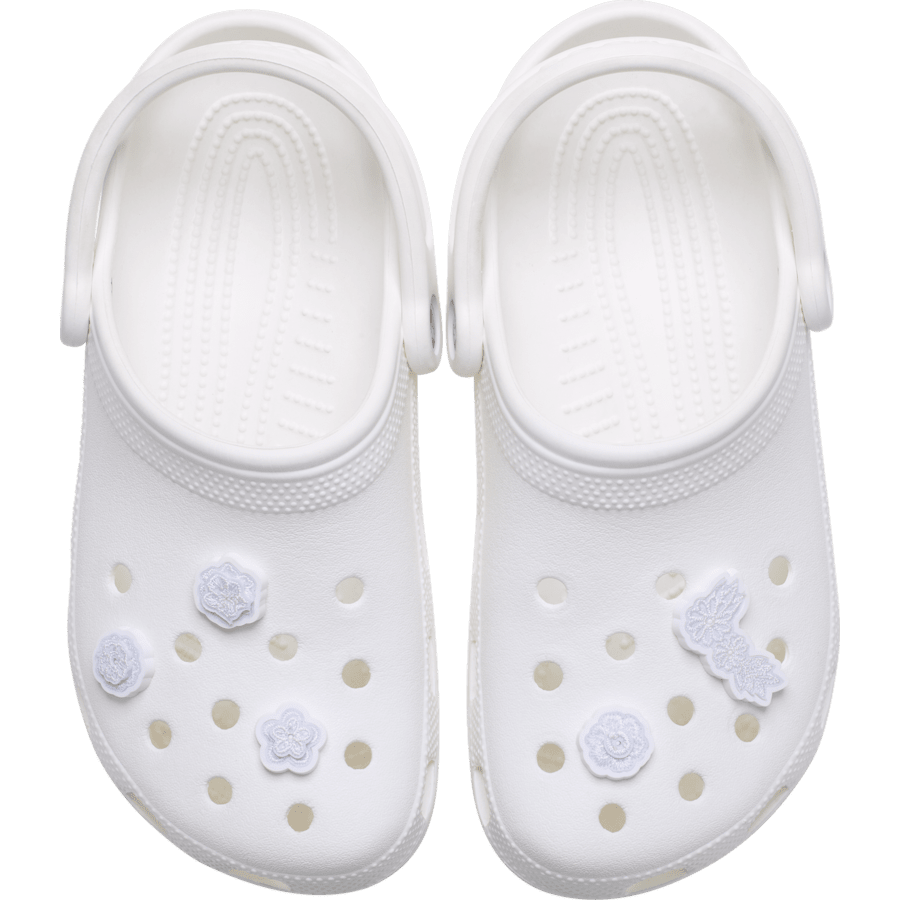 Crocs On sale | White Elegant Floral 5 Pack Jibbitz™ charms
