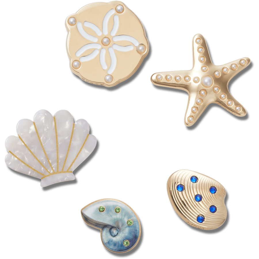 Crocs US | Gold Seashell 5 Pack Jibbitz™ charms