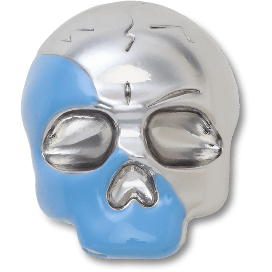 Crocs Outlet | Silver and Blue Enamel Skull Jibbitz™ charms