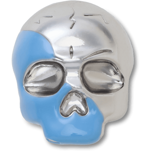 Crocs Outlet | Silver and Blue Enamel Skull Jibbitz™ charms