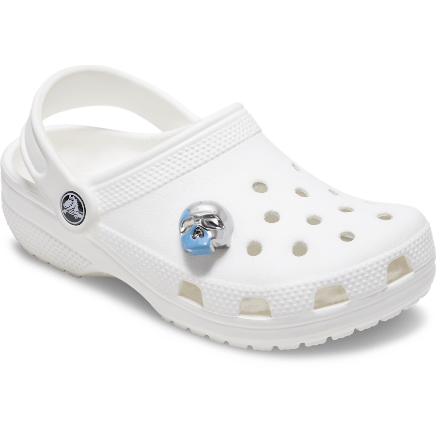 Crocs Outlet | Silver and Blue Enamel Skull Jibbitz™ charms