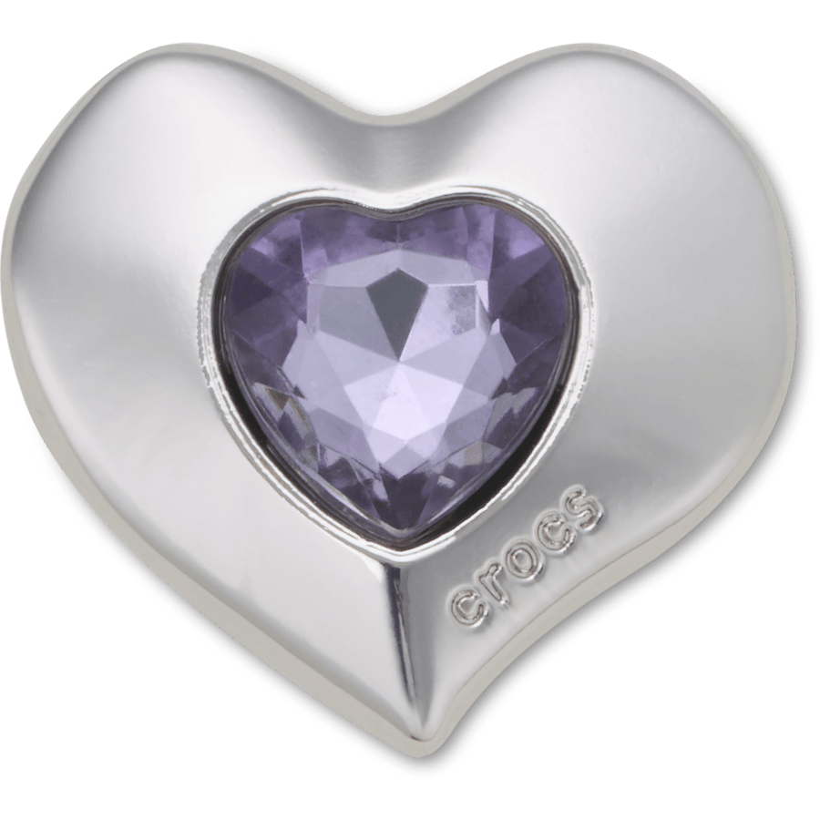 Crocs New | SilverandPurple SMT Gem Heart Jibbitz™ charms
