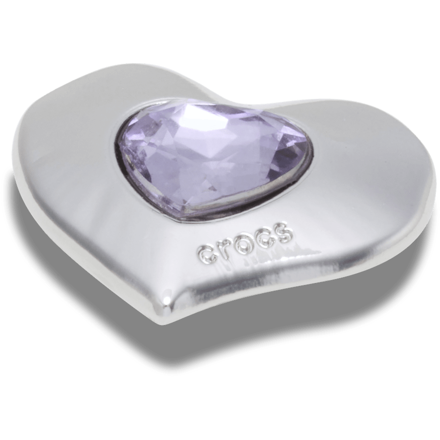 Crocs New | SilverandPurple SMT Gem Heart Jibbitz™ charms