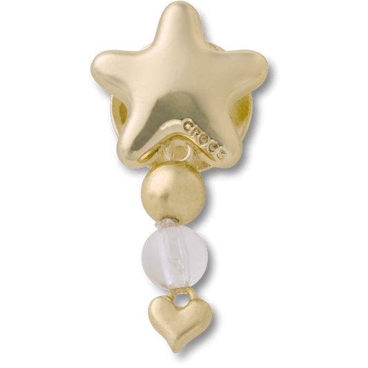 Crocs On sale | Gold Star with Heart Dangle Jibbitz™ charms