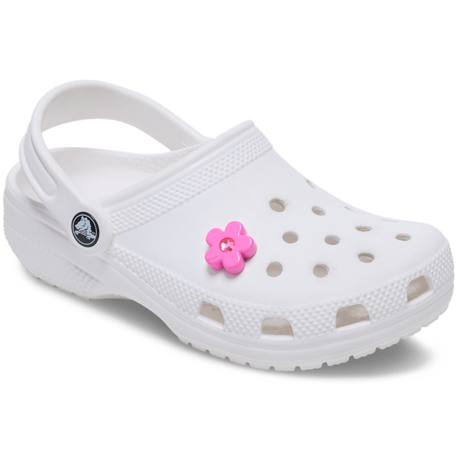 Crocs Outlet | Bright Pink Flower With Gem Jibbitz™ charms