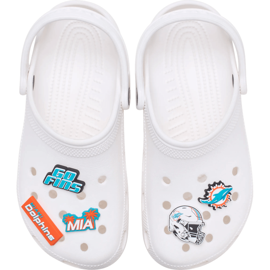 Crocs On sale | NFL Miami Dolphins 5 Pack Jibbitz Shoe Charm
