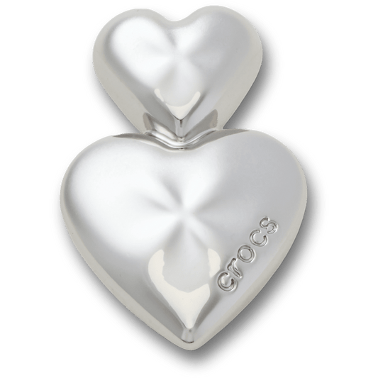 Crocs Sale | Silver Double Heart Jibbitz™ charms