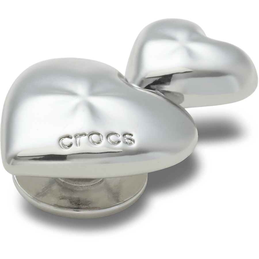 Crocs Sale | Silver Double Heart Jibbitz™ charms