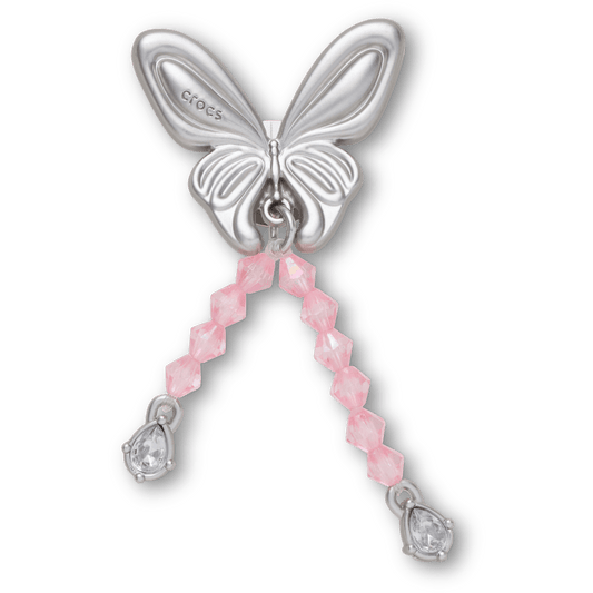 Crocs | Silver Beaded Meta Butterfly Jibbitz™ charms