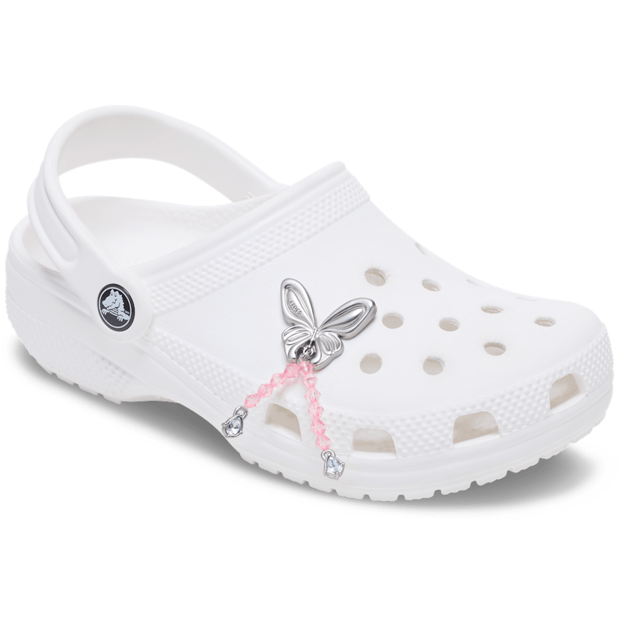 Crocs | Silver Beaded Meta Butterfly Jibbitz™ charms