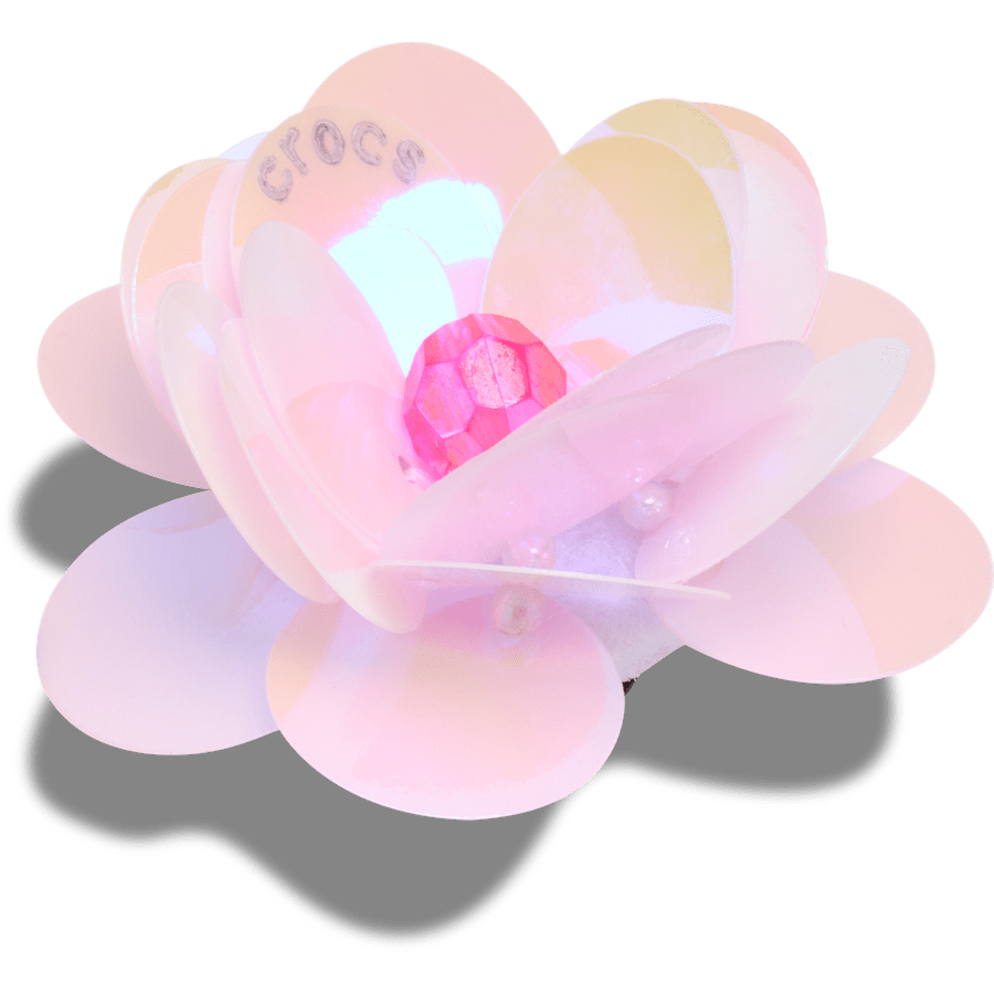 Crocs New | Sequin Pink Flower Jibbitz™ charms