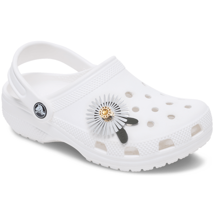 Crocs Discount | Silver Sequin Flower Jibbitz™ charms