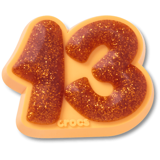 Crocs | Orange Sparkly Number 13 Jibbitz™ charms