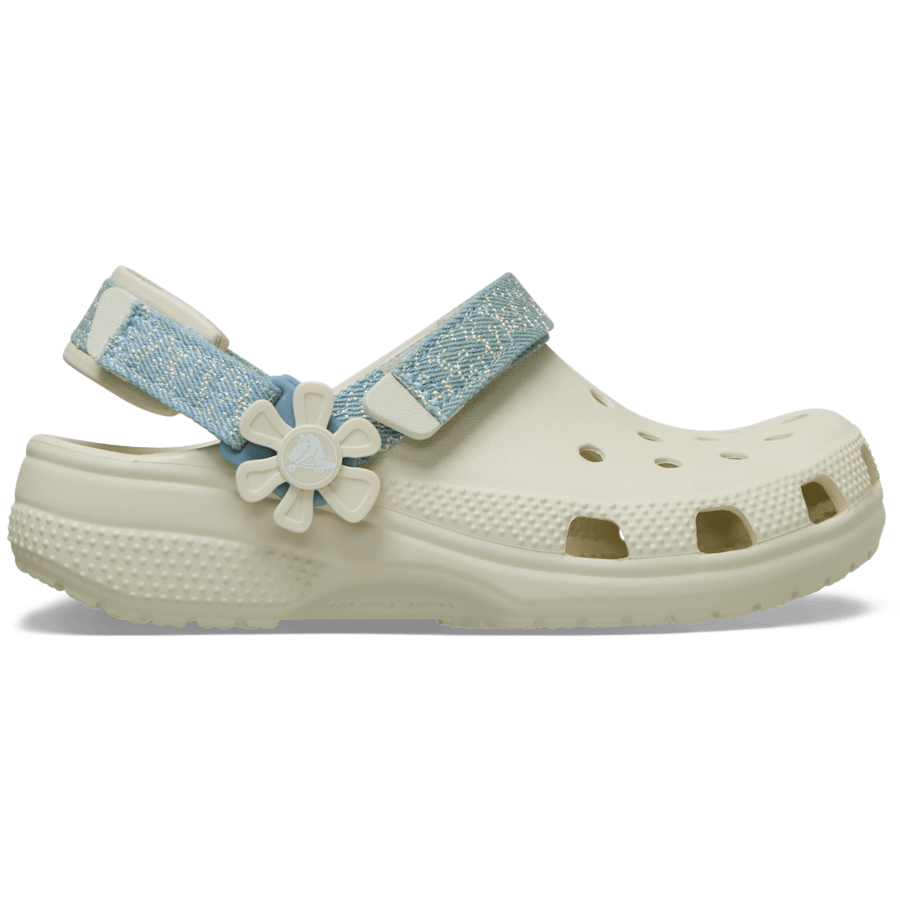 Crocs Sale | Kids’ Classic Denim Flower Adjustable Backstrap Clog