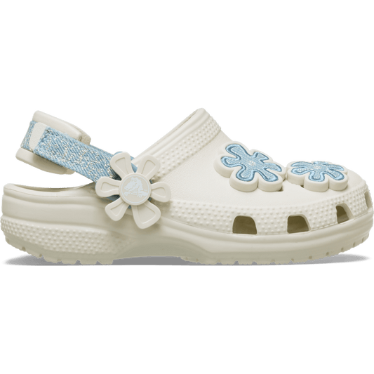 Crocs On sale | Toddler Classic Denim Flower Adjustable Backstrap Clog