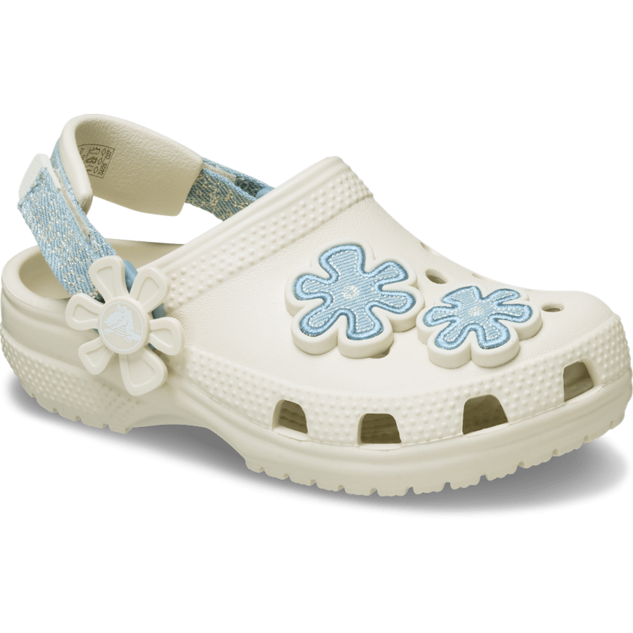 Crocs On sale | Toddler Classic Denim Flower Adjustable Backstrap Clog